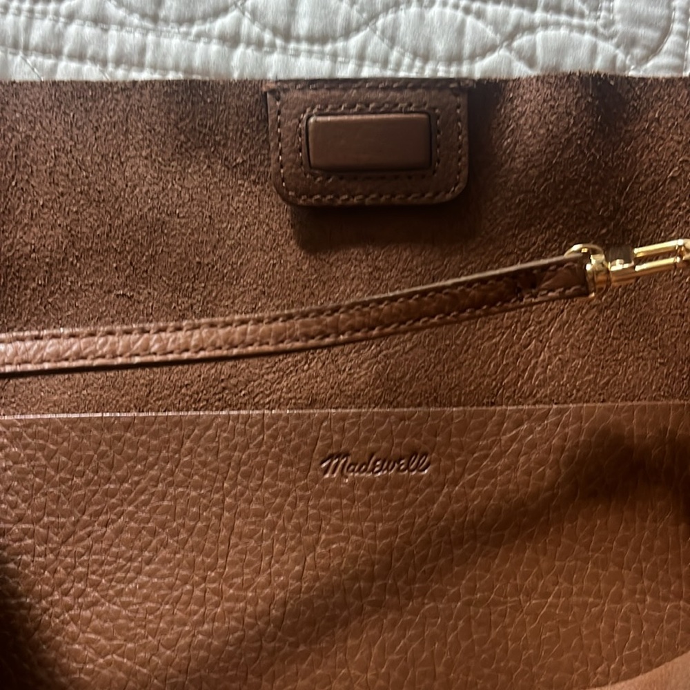 Madewell Cognac Brown Pebbled Leather Tote - Picture 3 of 7